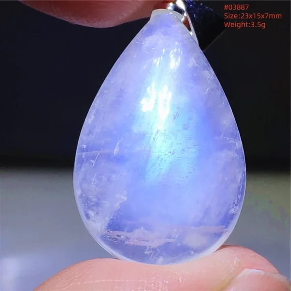 Natural Moonstone Oval Pendant, 925 Silver Necklace