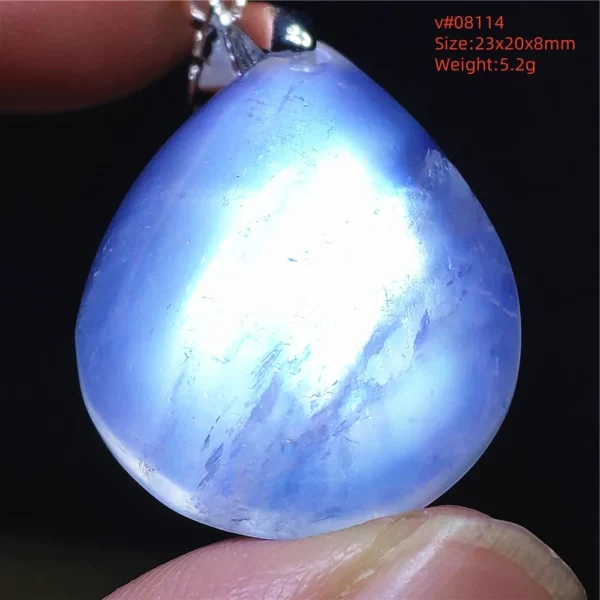 Natural Moonstone Oval Pendant, 925 Silver Necklace