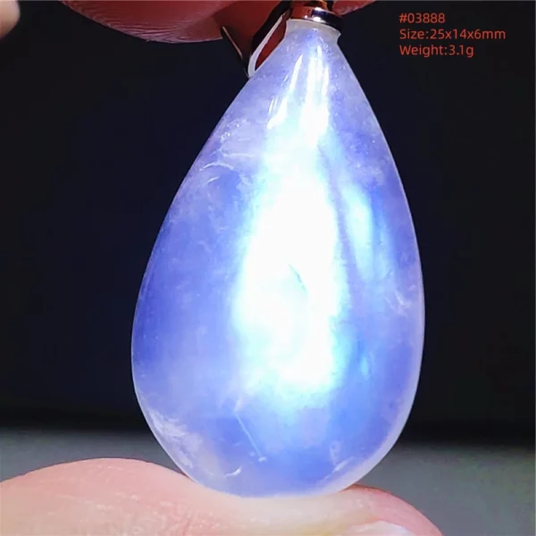 Natural Moonstone Oval Pendant, 925 Silver Necklace