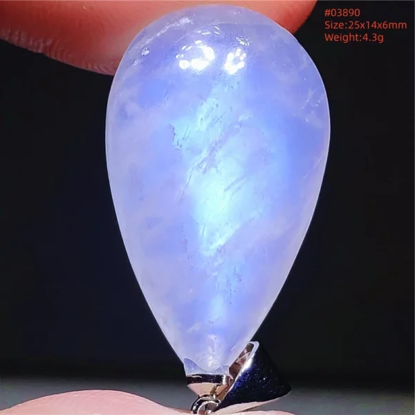 Natural Moonstone Oval Pendant, 925 Silver Necklace