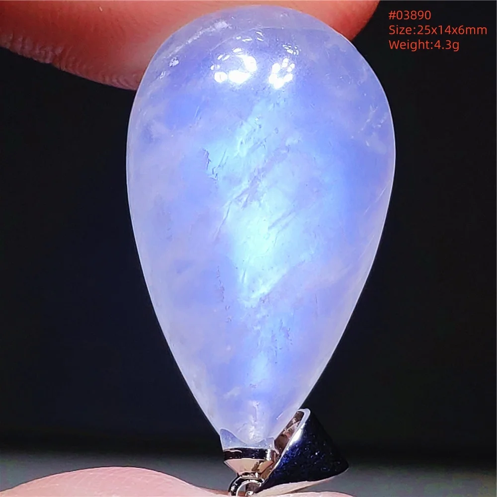 Natural Moonstone Oval Pendant, 925 Silver Necklace - Image 22
