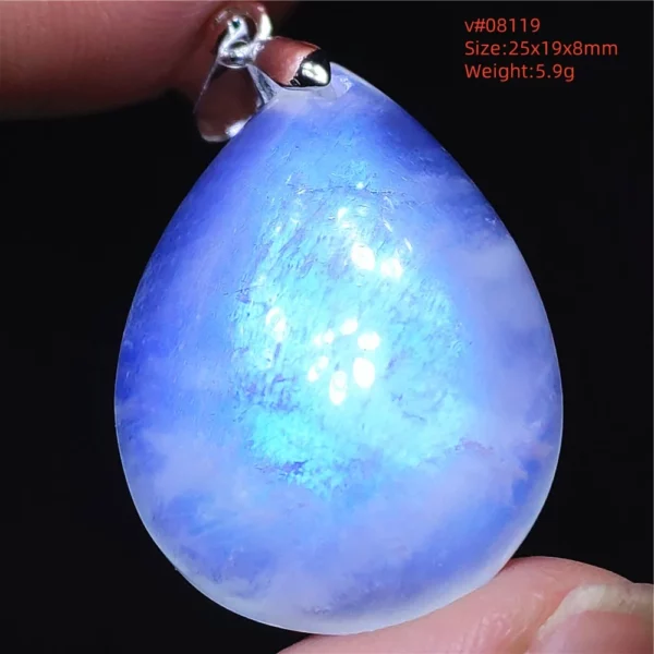 Natural Moonstone Oval Pendant, 925 Silver Necklace