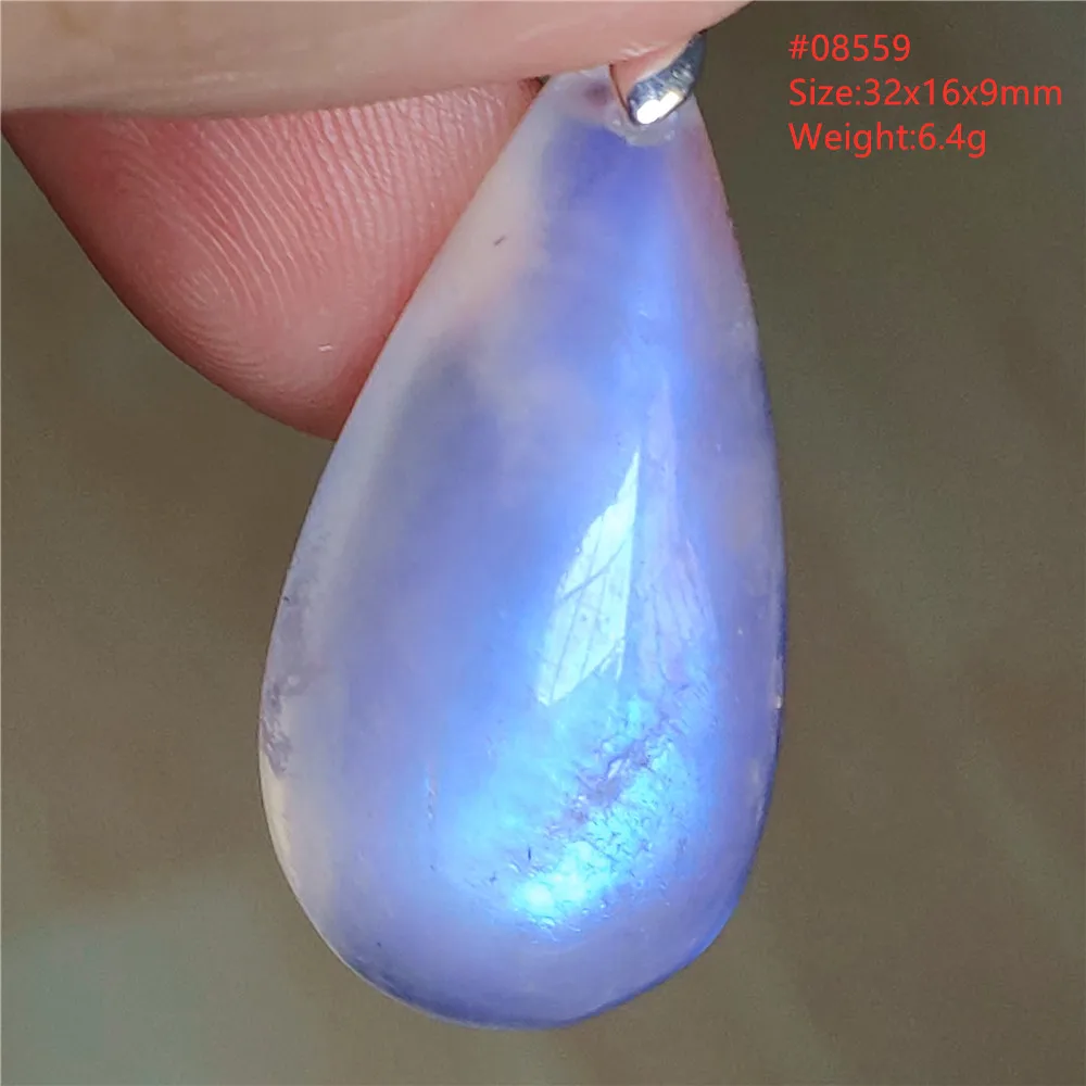 Natural Moonstone Oval Pendant, 925 Silver Necklace - Image 3