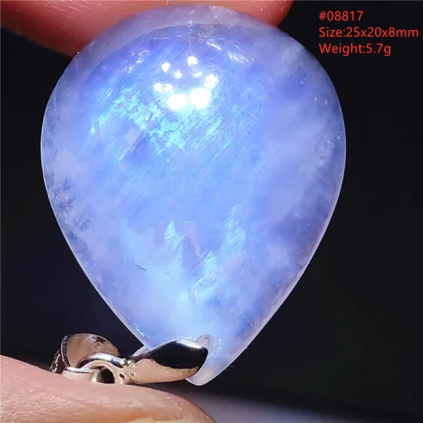 Natural Moonstone Oval Pendant, 925 Silver Necklace