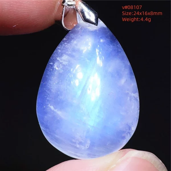 Natural Moonstone Oval Pendant, 925 Silver Necklace
