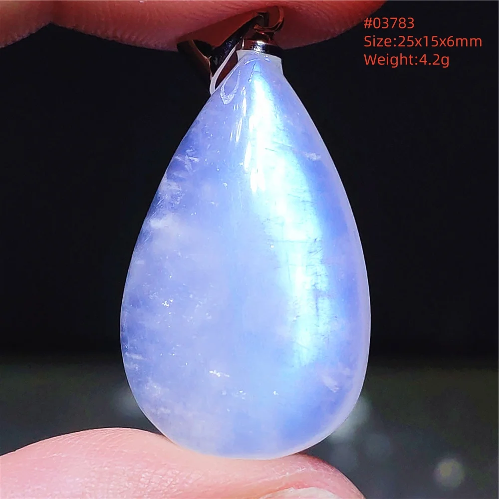 Natural Moonstone Oval Pendant, 925 Silver Necklace - Image 8