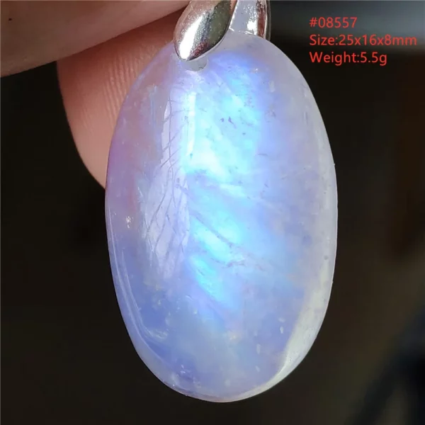 Natural Moonstone Oval Pendant, 925 Silver Necklace