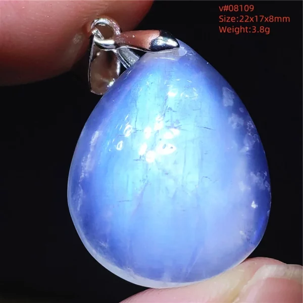 Natural Moonstone Oval Pendant, 925 Silver Necklace