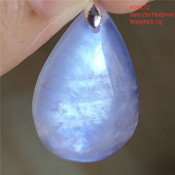 Natural Moonstone Oval Pendant, 925 Silver Necklace