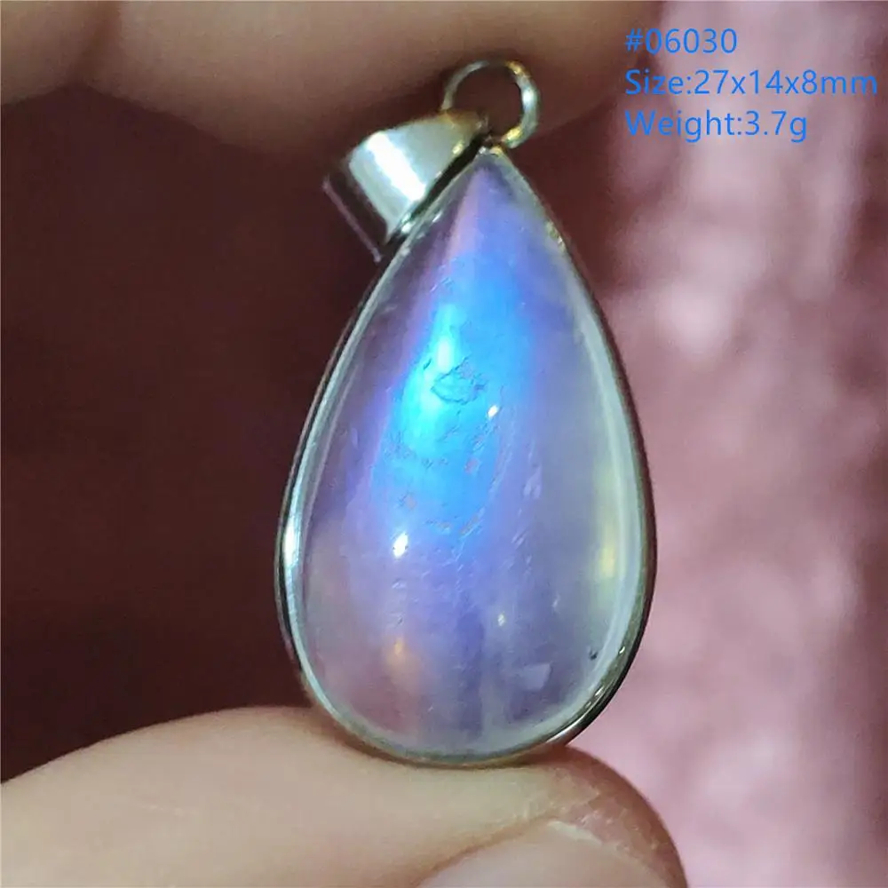 Natural Moonstone Oval Pendant in 925 Silver - Image 2