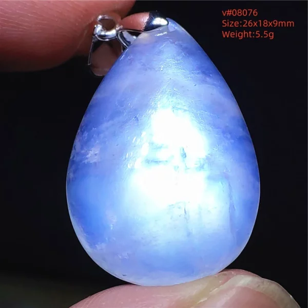 Natural Moonstone Oval Pendant in 925 Silver
