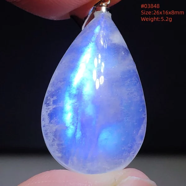 Natural Moonstone Oval Pendant in 925 Silver