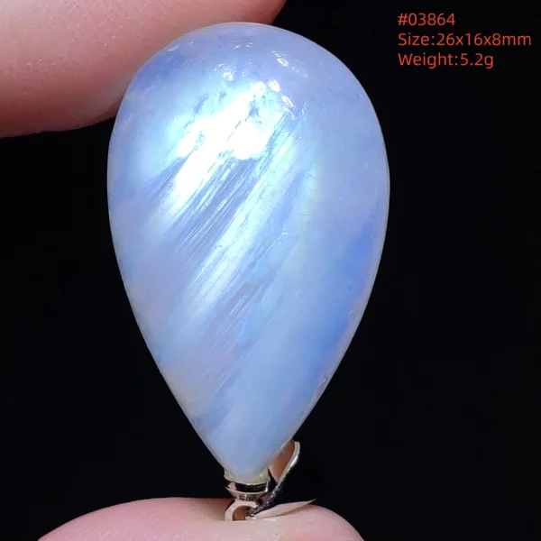 Natural Moonstone Oval Pendant in 925 Silver
