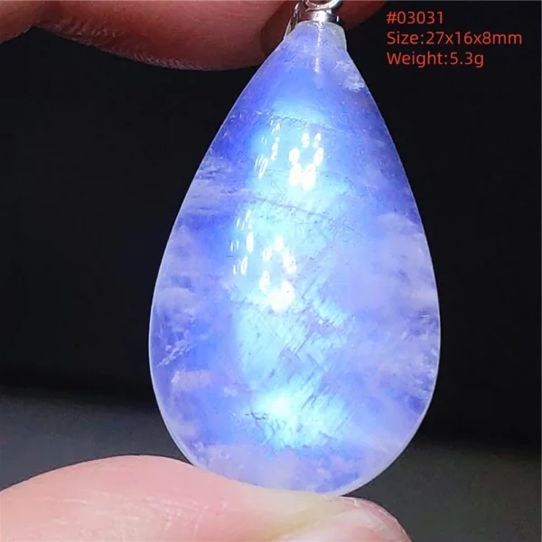Natural Moonstone Oval Pendant in 925 Silver