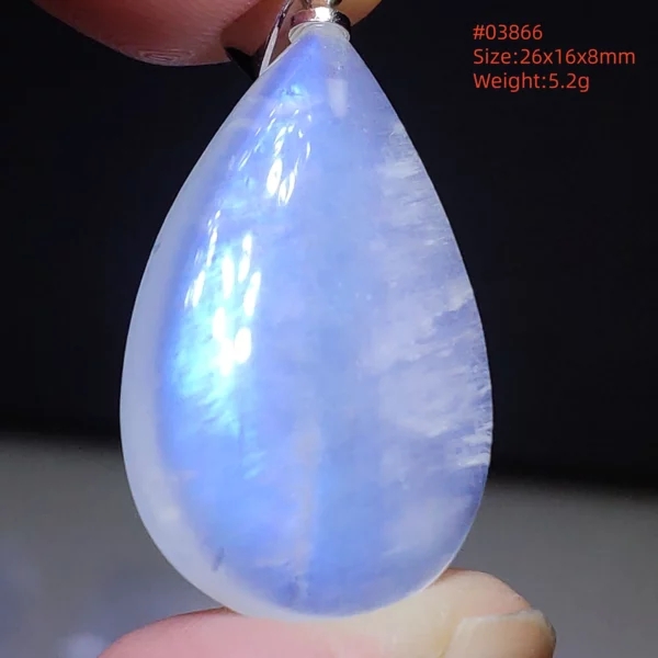Natural Moonstone Oval Pendant in 925 Silver