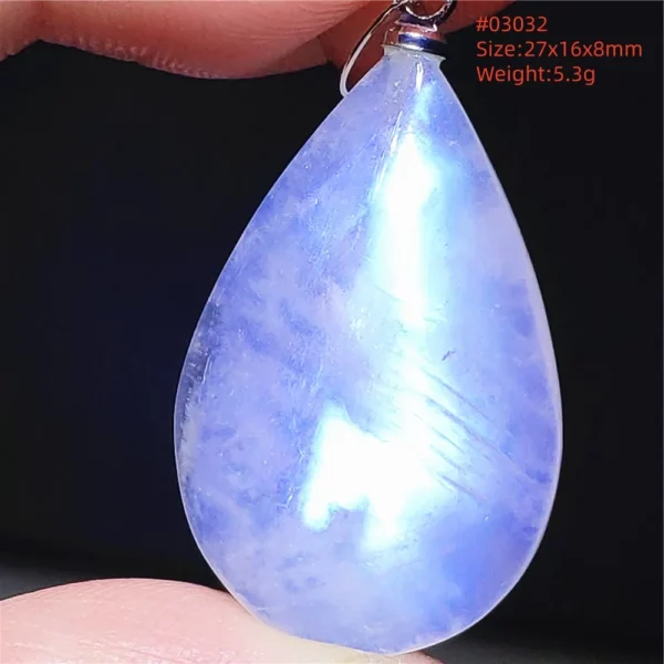 Natural Moonstone Oval Pendant in 925 Silver
