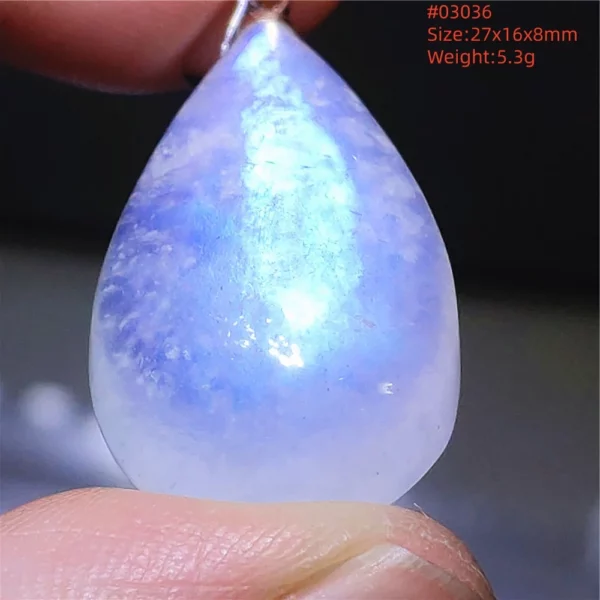 Natural Moonstone Oval Pendant in 925 Silver