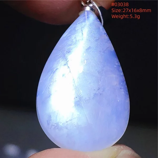 Natural Moonstone Oval Pendant in 925 Silver