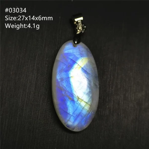 Natural Moonstone Oval Pendant in 925 Silver