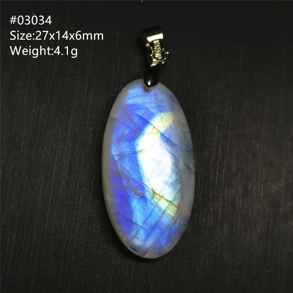 Natural Moonstone Oval Pendant in 925 Silver - Image 3