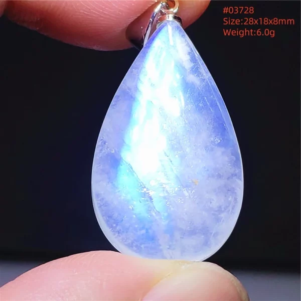Natural Moonstone Oval Pendant in 925 Silver
