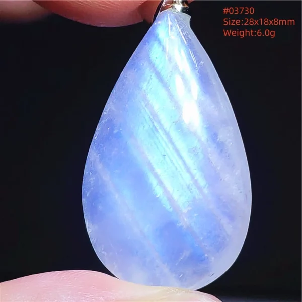 Natural Moonstone Oval Pendant in 925 Silver