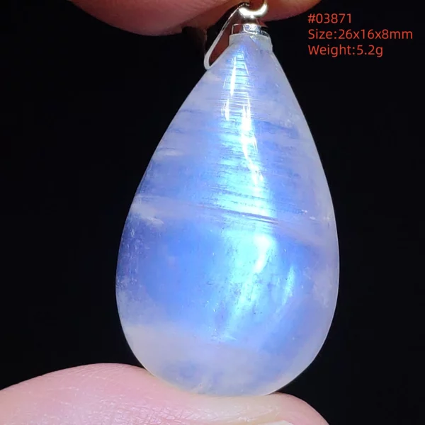 Natural Moonstone Oval Pendant in 925 Silver