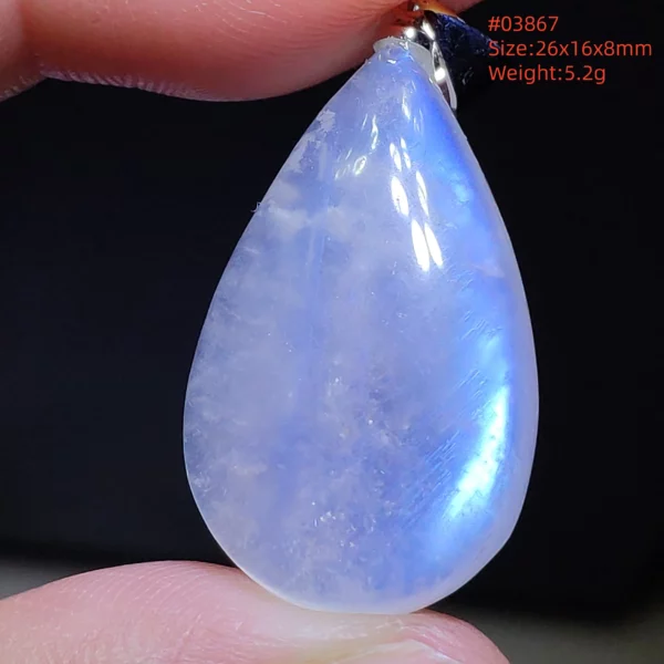 Natural Moonstone Oval Pendant in 925 Silver