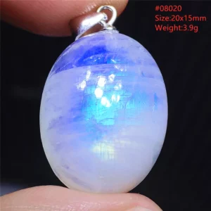 Natural Moonstone Oval Pendant in 925 Silver