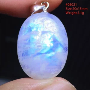 Natural Moonstone Oval Pendant in 925 Silver - Image 5