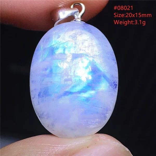 Natural Moonstone Oval Pendant in 925 Silver