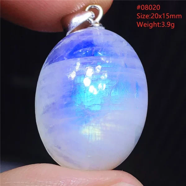 Natural Moonstone Oval Pendant in 925 Silver