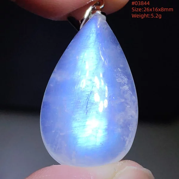 Natural Moonstone Oval Pendant in 925 Silver