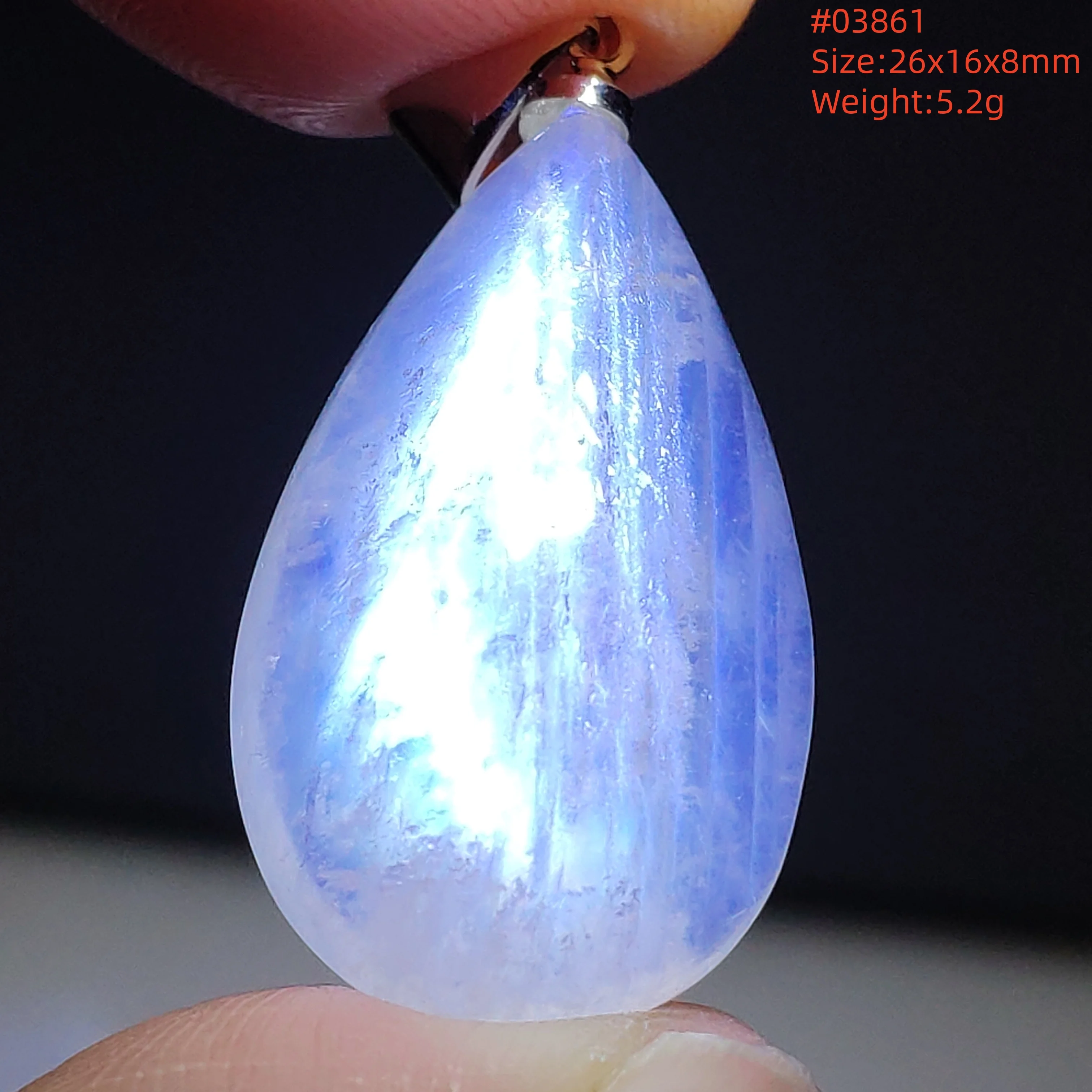 Natural Moonstone Oval Pendant in 925 Silver - Image 33