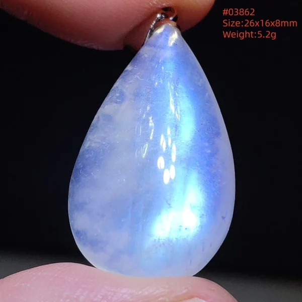 Natural Moonstone Oval Pendant in 925 Silver