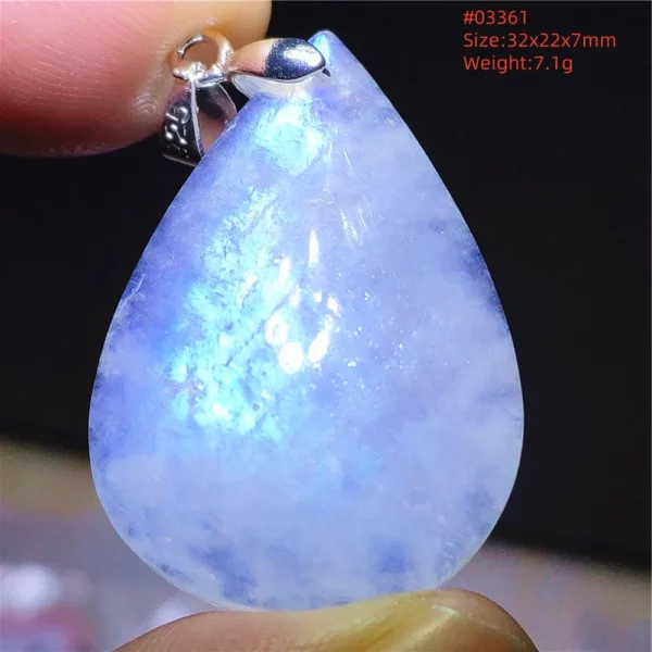 Natural Moonstone Oval Pendant in 925 Silver