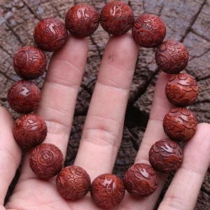 Natural Multicolor Wooden Bracelet for Men, 20mm Elastic - Image 7