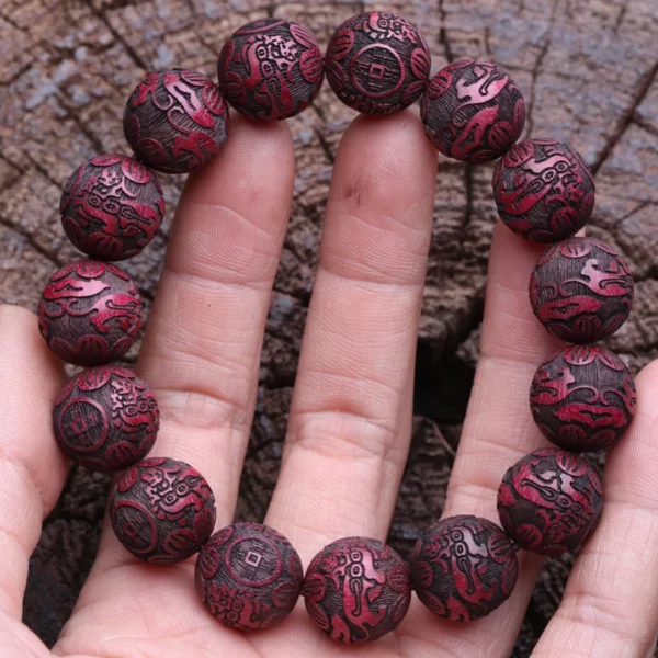 Natural Multicolor Wooden Bracelet for Men, 20mm Elastic