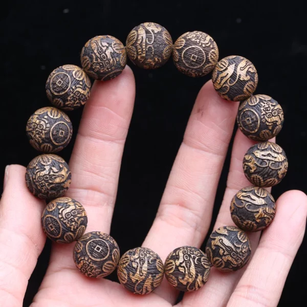 Natural Multicolor Wooden Bracelet for Men, 20mm Elastic