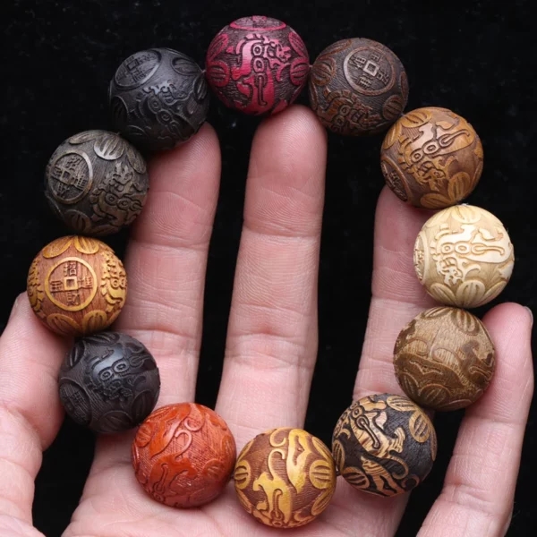 Natural Multicolor Wooden Bracelet for Men, 20mm Elastic