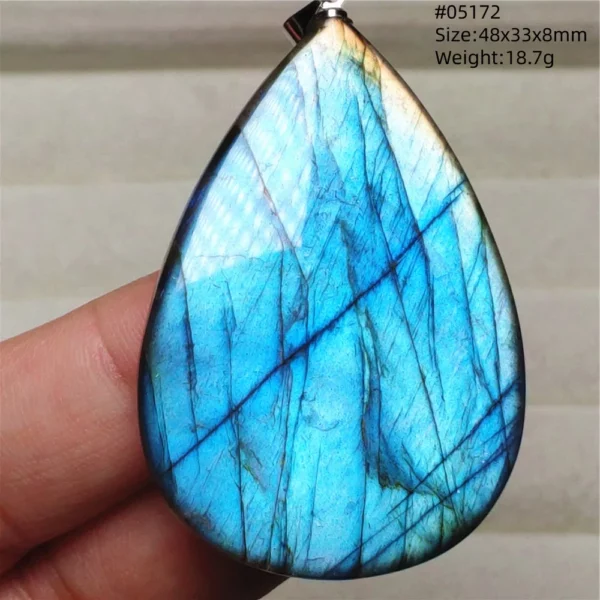 Rainbow Flash Purple Labradorite Pendant Necklace