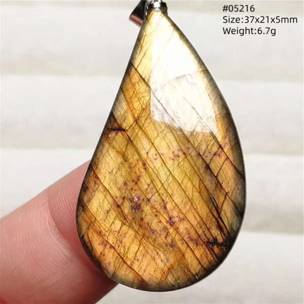 Rainbow Flash Purple Labradorite Pendant Necklace