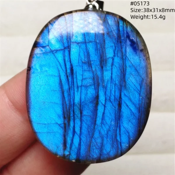 Rainbow Flash Purple Labradorite Pendant Necklace