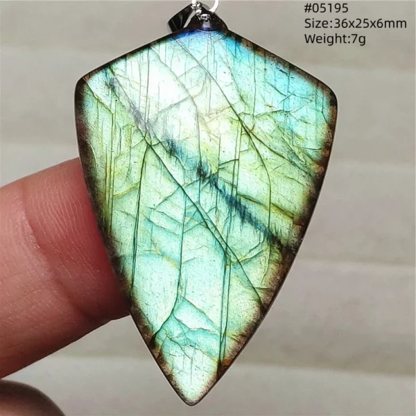 Rainbow Flash Purple Labradorite Pendant Necklace