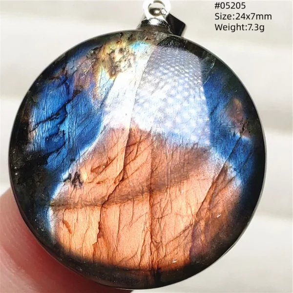 Rainbow Flash Purple Labradorite Pendant Necklace