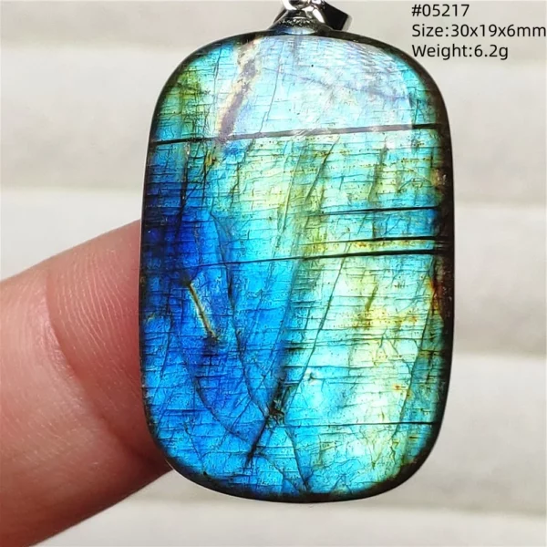 Rainbow Flash Purple Labradorite Pendant Necklace