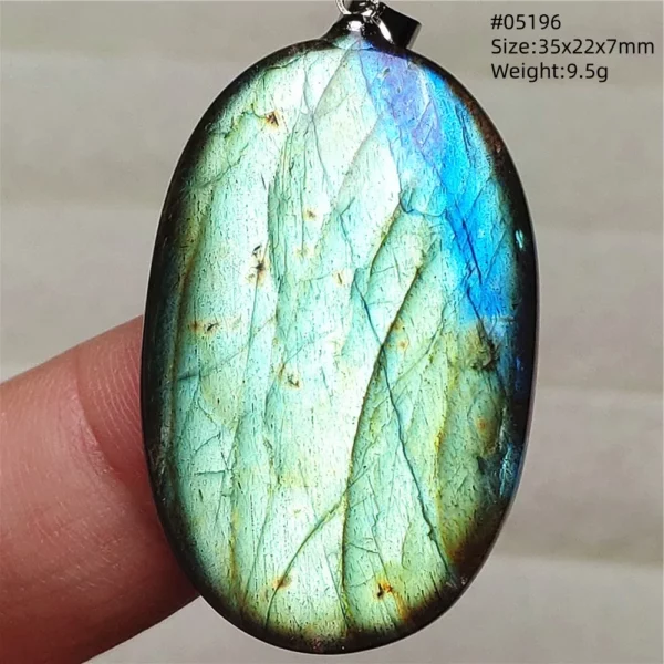 Rainbow Flash Purple Labradorite Pendant Necklace