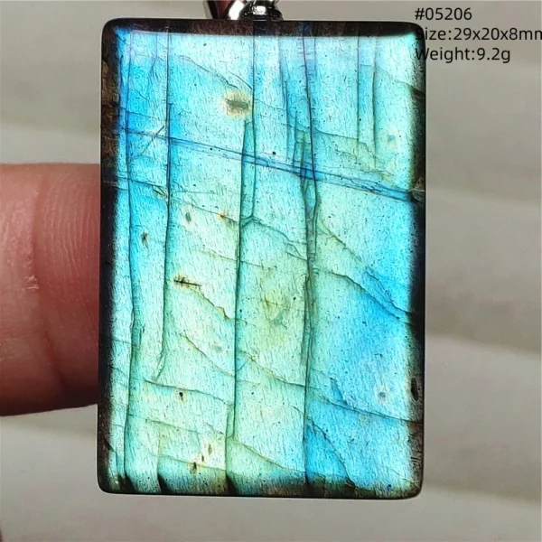 Rainbow Flash Purple Labradorite Pendant Necklace