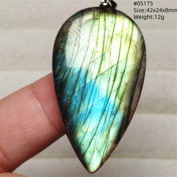 Rainbow Flash Purple Labradorite Pendant Necklace