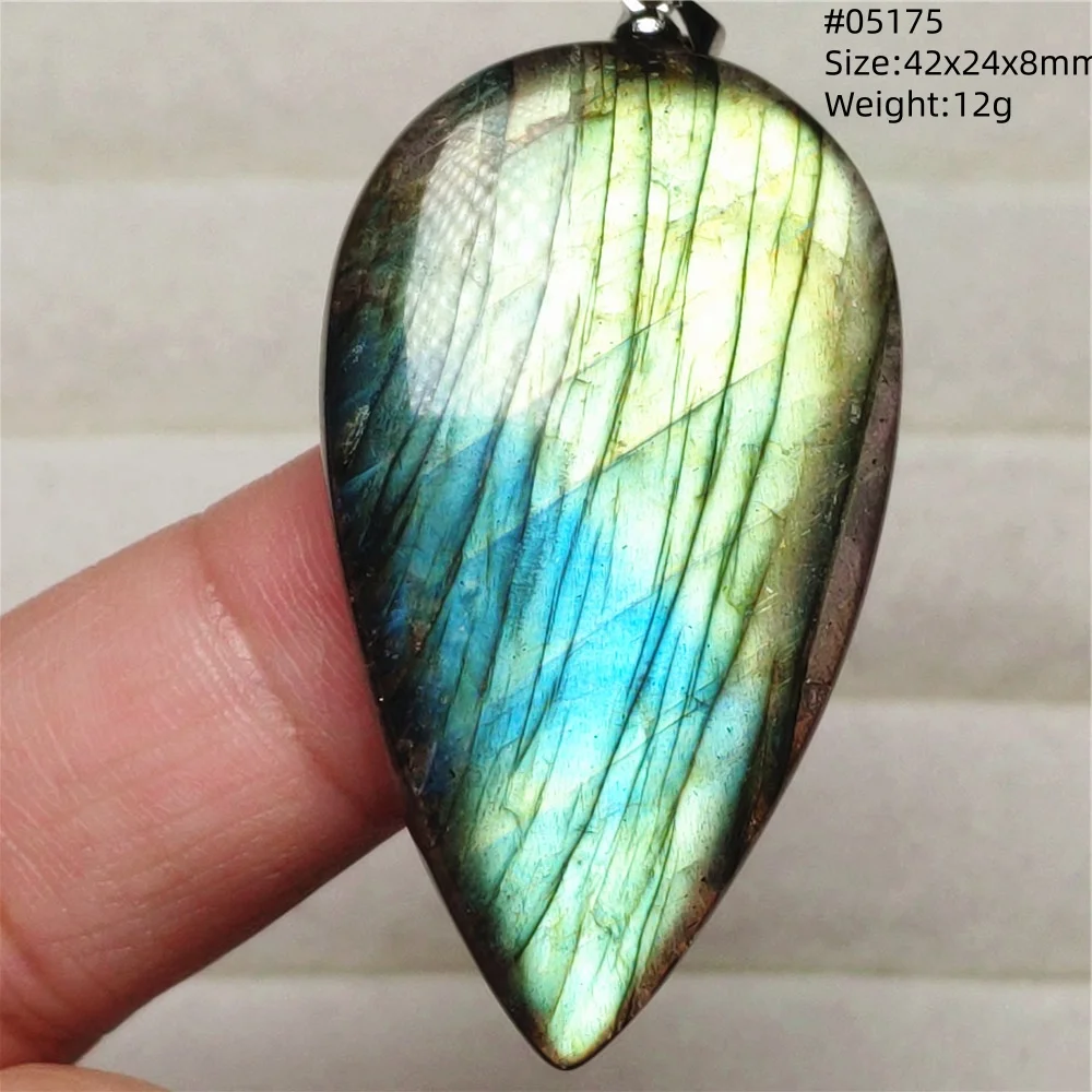 Rainbow Flash Purple Labradorite Pendant Necklace - Image 25
